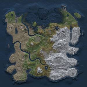 Thumbnail Rust Map: Procedural Map, Size: 3650, Seed: 1396234276, 15 Monuments