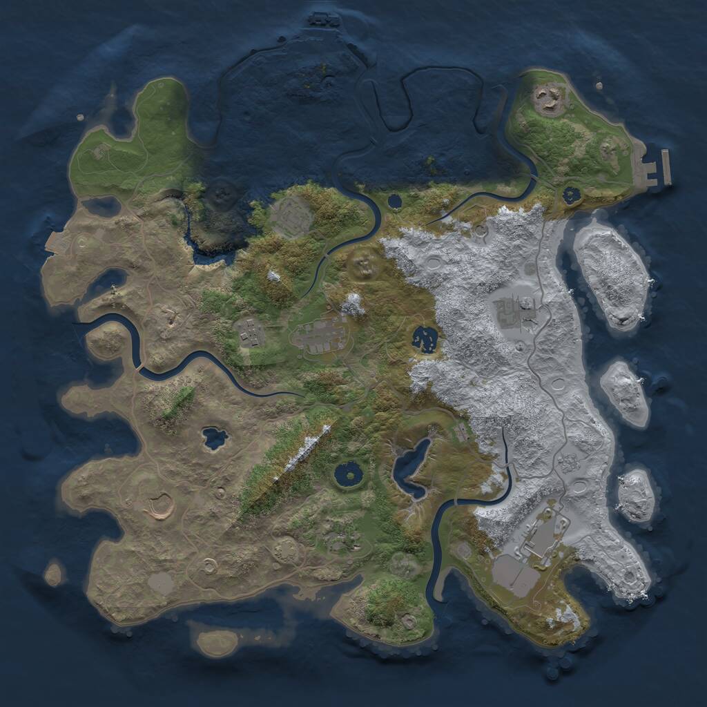 Rust Map: Procedural Map, Size: 4000, Seed: 159945576, 15 Monuments