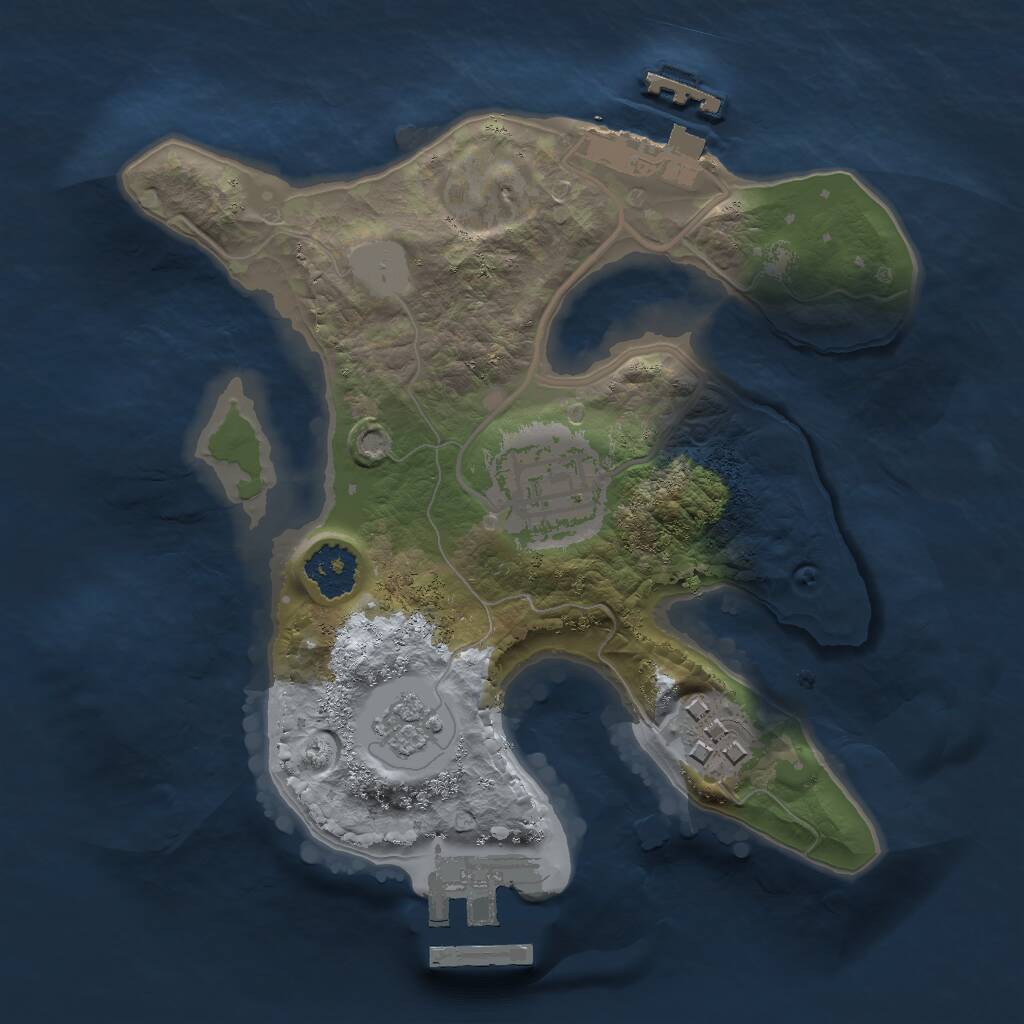 Rust Map: Procedural Map, Size: 2000, Seed: 1576128662, 6 Monuments