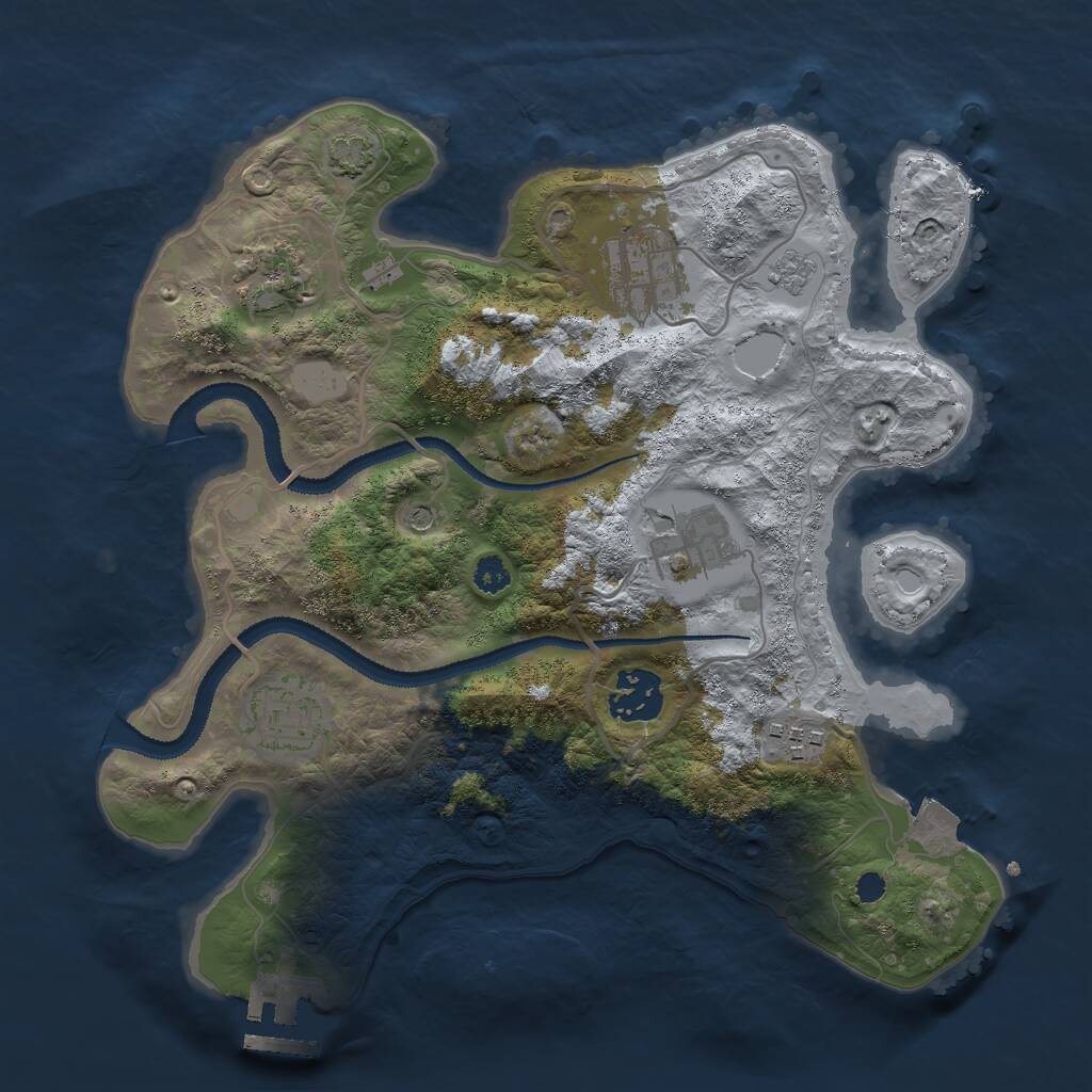 Rust Map: Procedural Map, Size: 3000, Seed: 58000454, 11 Monuments