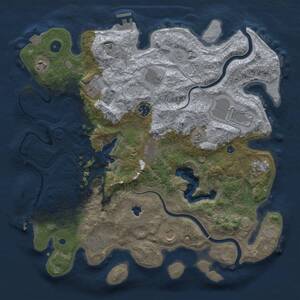 Thumbnail Rust Map: Procedural Map, Size: 4000, Seed: 570279849, 16 Monuments