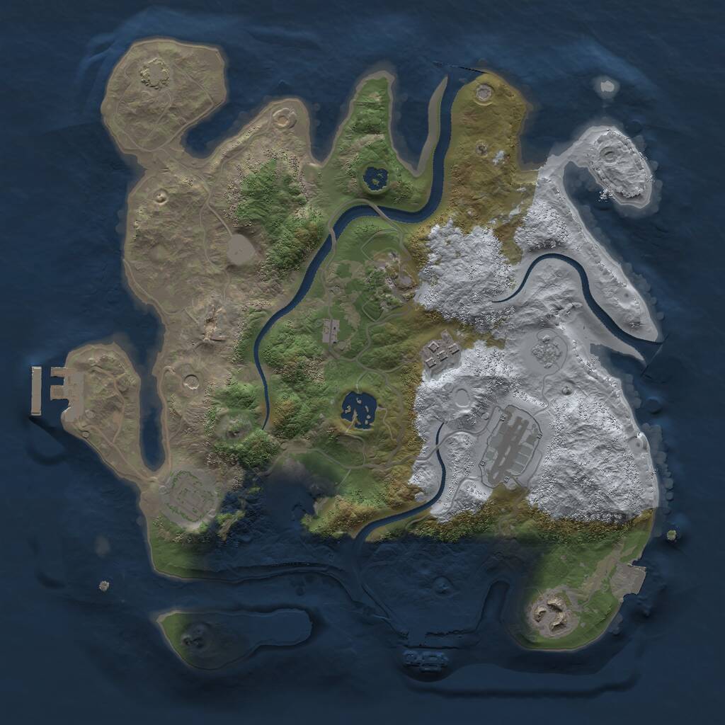 Rust Map: Procedural Map, Size: 3000, Seed: 419244290, 13 Monuments