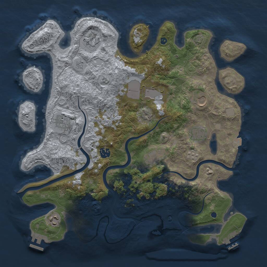 Rust Map: Procedural Map, Size: 3800, Seed: 9698, 15 Monuments