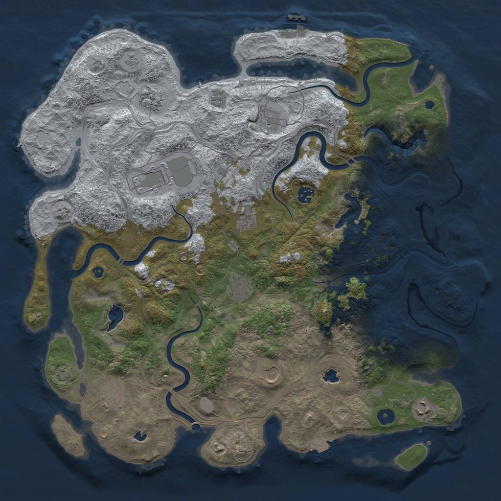 Rust Map: Procedural Map, Size: 4500, Seed: 930063586, 16 Monuments