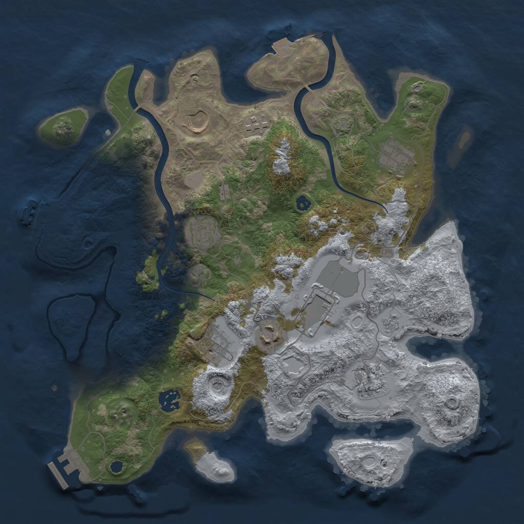 Rust Map: Procedural Map, Size: 3500, Seed: 382145175, 15 Monuments