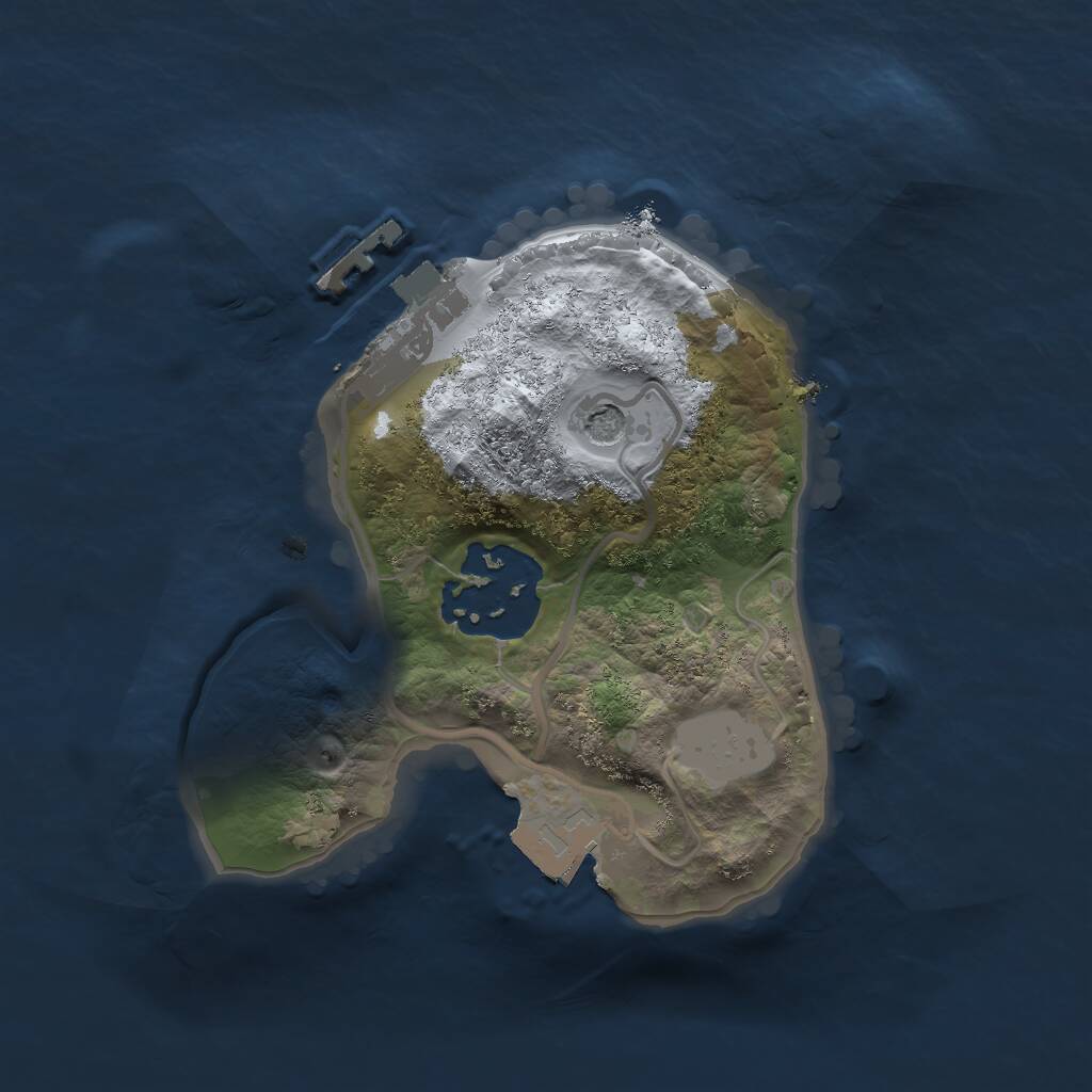 Rust Map: Procedural Map, Size: 1670, Seed: 1, 4 Monuments