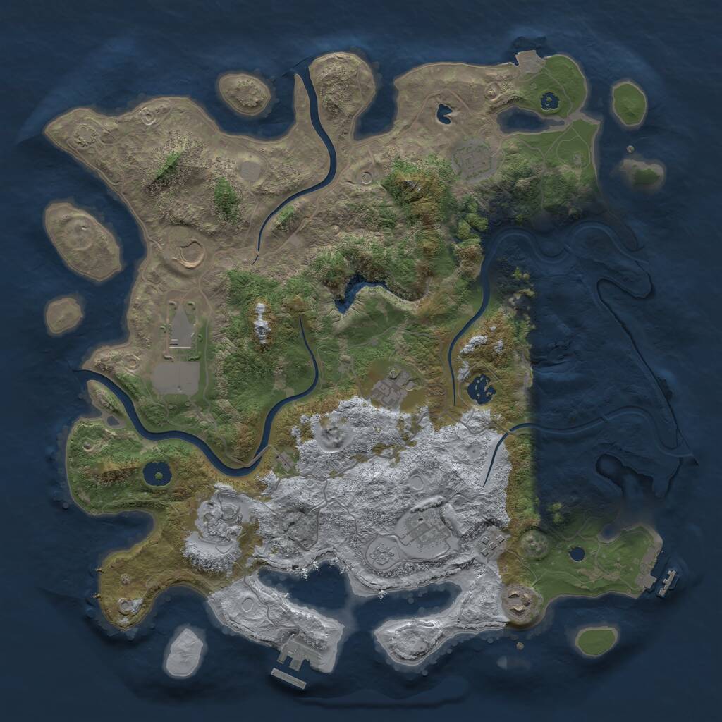 Rust Map: Procedural Map, Size: 4000, Seed: 741920, 15 Monuments