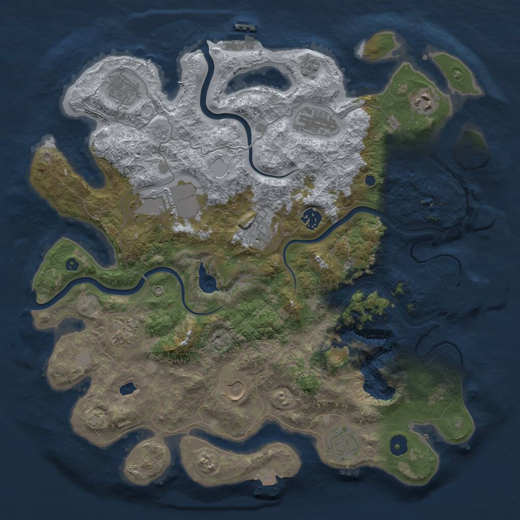 Rust Map: Procedural Map, Size: 4000, Seed: 241605512, 16 Monuments