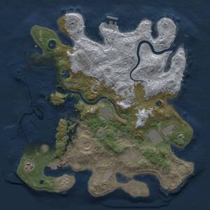 Thumbnail Rust Map: Procedural Map, Size: 3700, Seed: 1185845817, 15 Monuments
