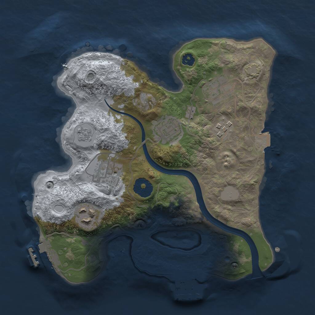 Rust Map: Procedural Map, Size: 2500, Seed: 1173128138, 10 Monuments