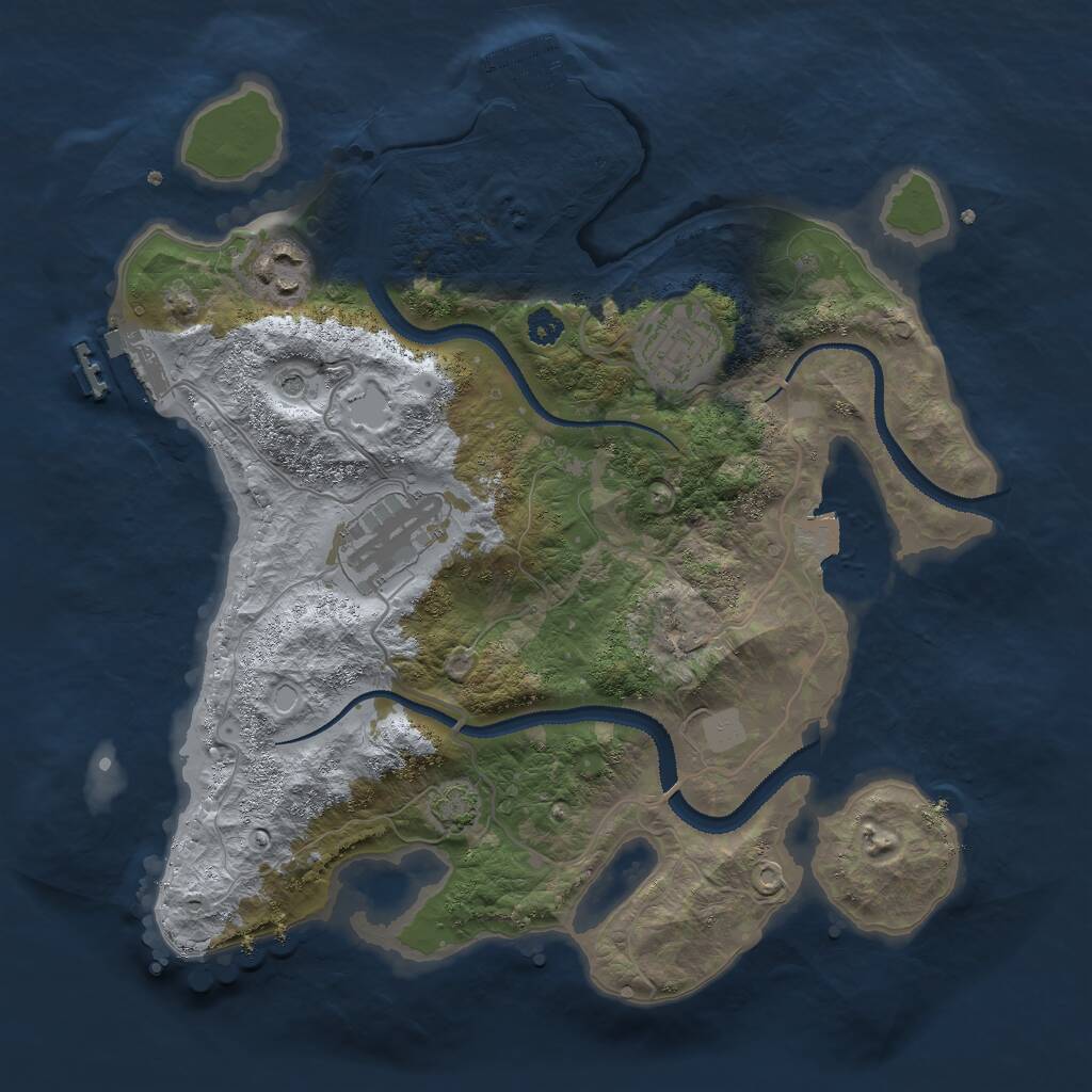 Rust Map: Procedural Map, Size: 3000, Seed: 2113972038, 8 Monuments