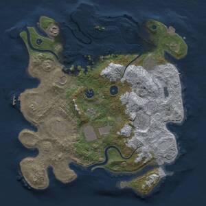 Thumbnail Rust Map: Procedural Map, Size: 3500, Seed: 2120891576, 14 Monuments