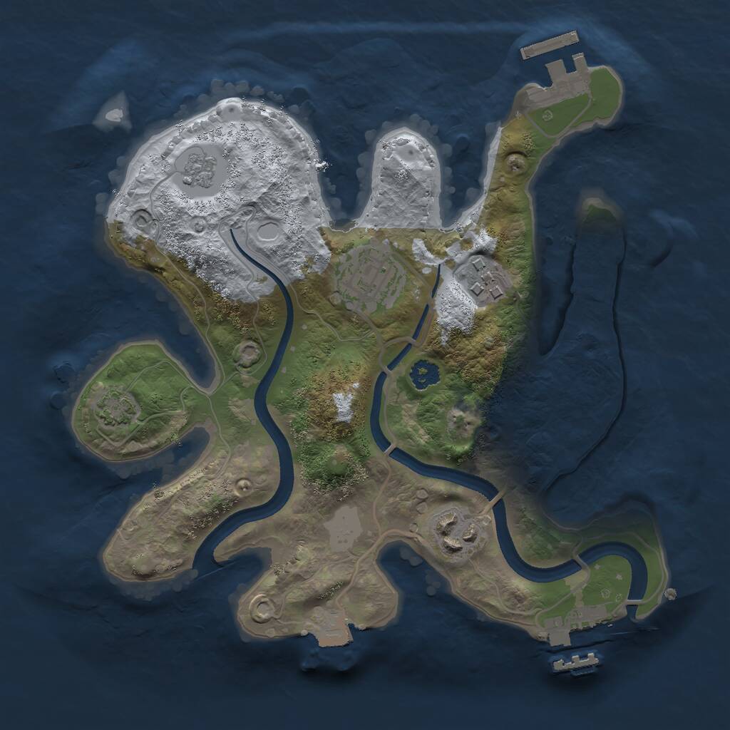 Rust Map: Procedural Map, Size: 2500, Seed: 202558585, 8 Monuments