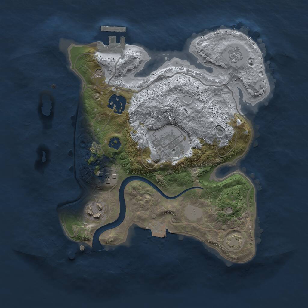 Rust Map: Procedural Map, Size: 2500, Seed: 1672707127, 9 Monuments