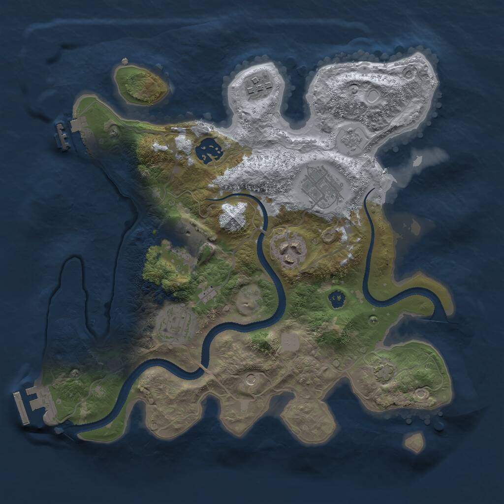 Rust Map: Procedural Map, Size: 3000, Seed: 48291, 12 Monuments