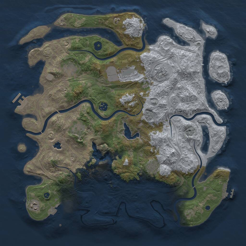 Rust Map: Procedural Map, Size: 4250, Seed: 727282, 14 Monuments