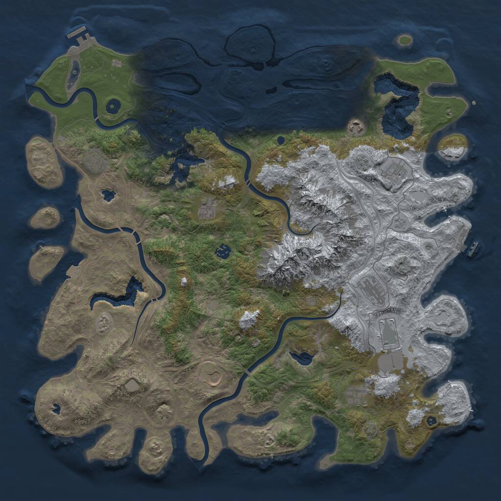 Rust Map: Procedural Map, Size: 5033, Seed: 293114156, 16 Monuments