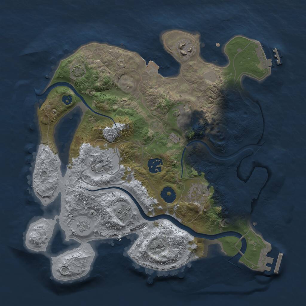 Rust Map: Procedural Map, Size: 3000, Seed: 6183551, 12 Monuments