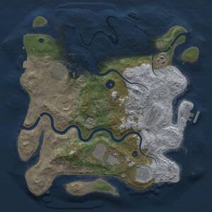 Thumbnail Rust Map: Procedural Map, Size: 3500, Seed: 105327858, 13 Monuments