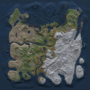 Thumbnail Rust Map: Procedural Map, Size: 4000, Seed: 1974555155, 14 Monuments