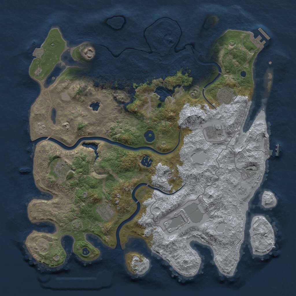 Rust Map: Procedural Map, Size: 4000, Seed: 1974555155, 14 Monuments
