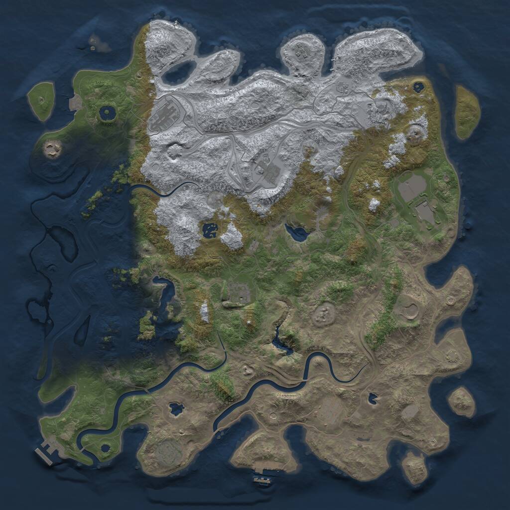 Rust Map: Procedural Map, Size: 4800, Seed: 1191248833, 17 Monuments