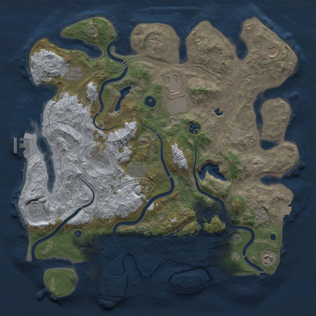 Rust Map: Procedural Map, Size: 4250, Seed: 1991800977, 16 Monuments