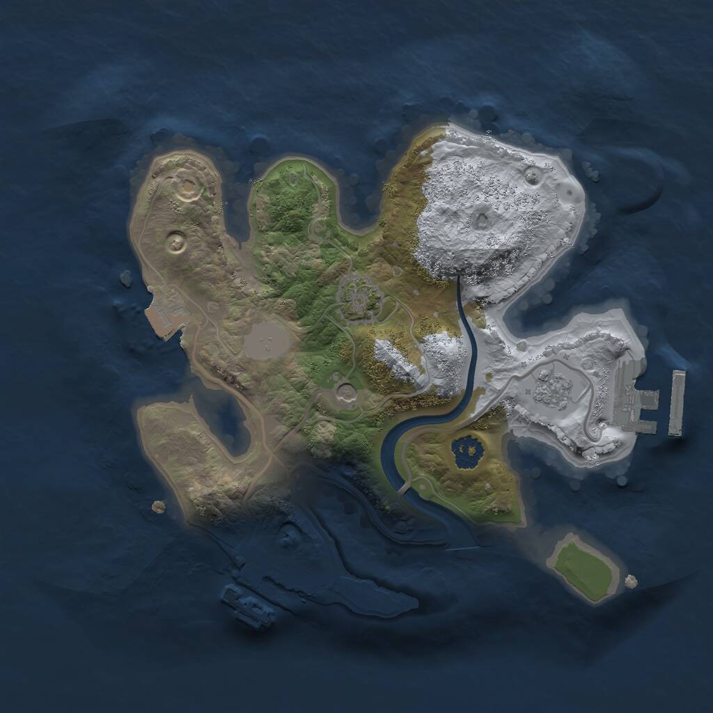 Rust Map: Procedural Map, Size: 2200, Seed: 1793149427, 6 Monuments