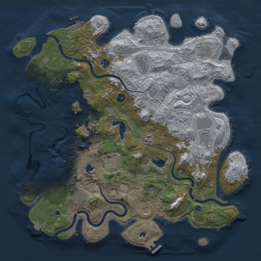 Rust Map: Procedural Map, Size: 4500, Seed: 482617, 17 Monuments