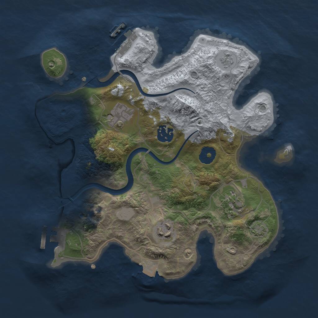 Rust Map: Procedural Map, Size: 2800, Seed: 1454231235, 9 Monuments