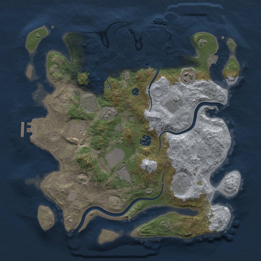 Rust Map: Procedural Map, Size: 3500, Seed: 1478212890, 14 Monuments