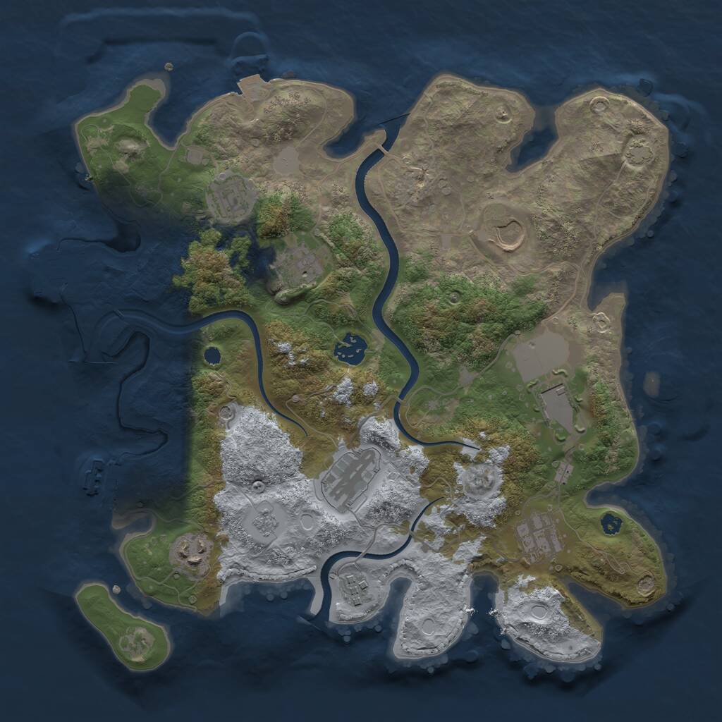 Rust Map: Procedural Map, Size: 3500, Seed: 57801, 15 Monuments