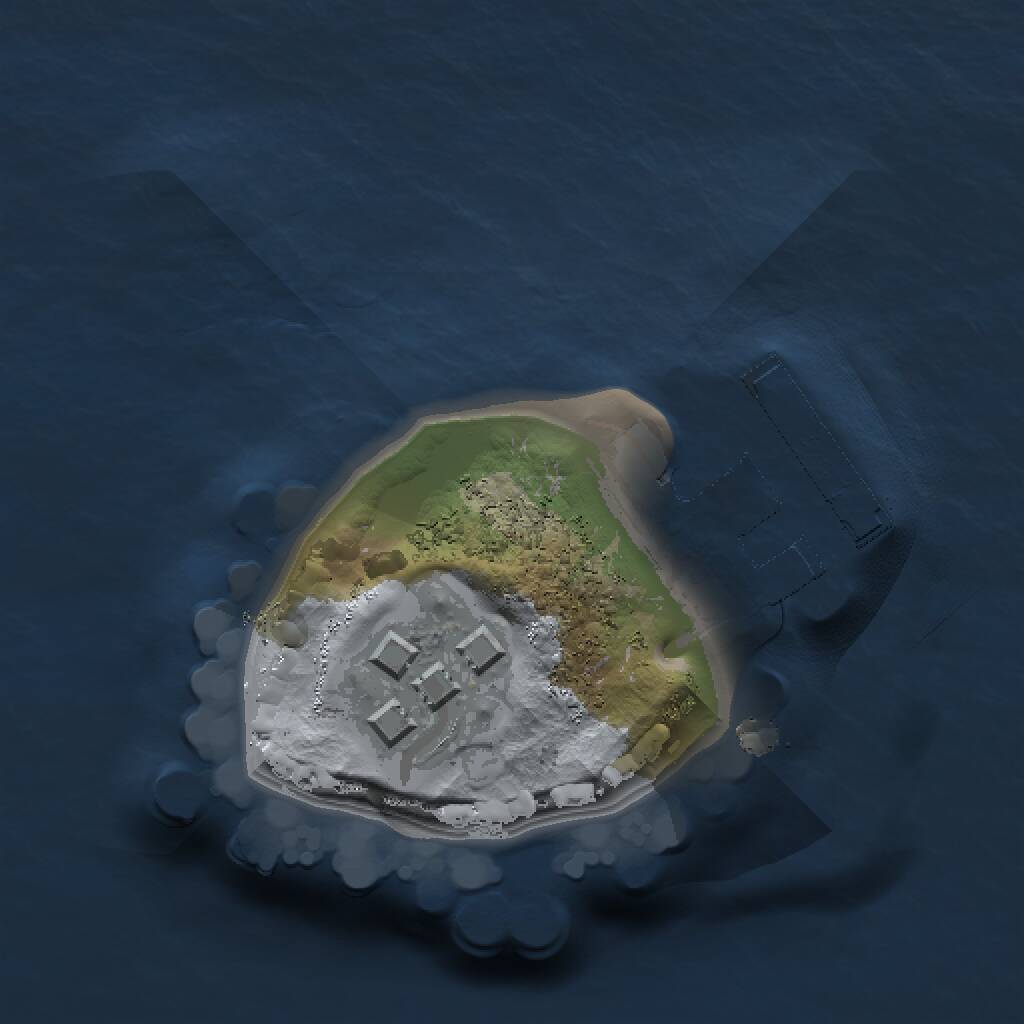 Rust Map: Procedural Map, Size: 1000, Seed: 1099050297, 3 Monuments
