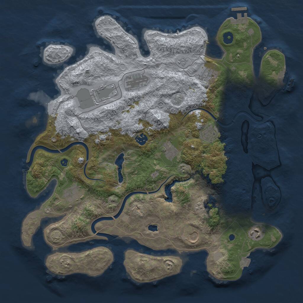 Rust Map: Procedural Map, Size: 4000, Seed: 289953532, 16 Monuments