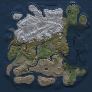 Thumbnail Rust Map: Procedural Map, Size: 4000, Seed: 289953532, 16 Monuments