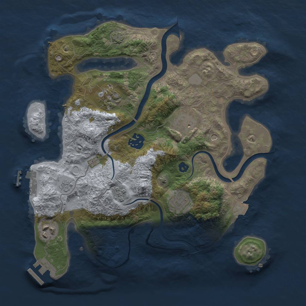 Rust Map: Procedural Map, Size: 3000, Seed: 85393, 12 Monuments