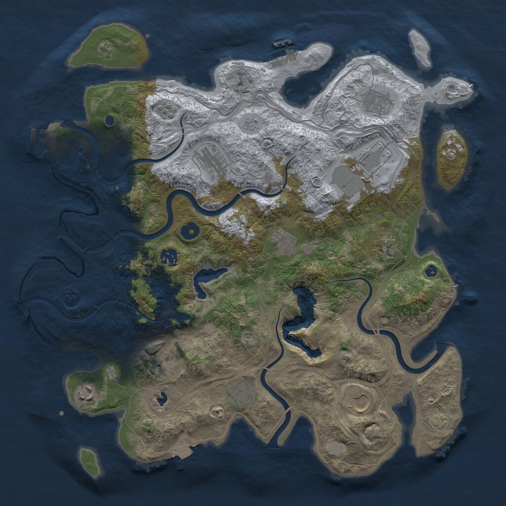 Rust Map: Procedural Map, Size: 4250, Seed: 1119826698, 17 Monuments