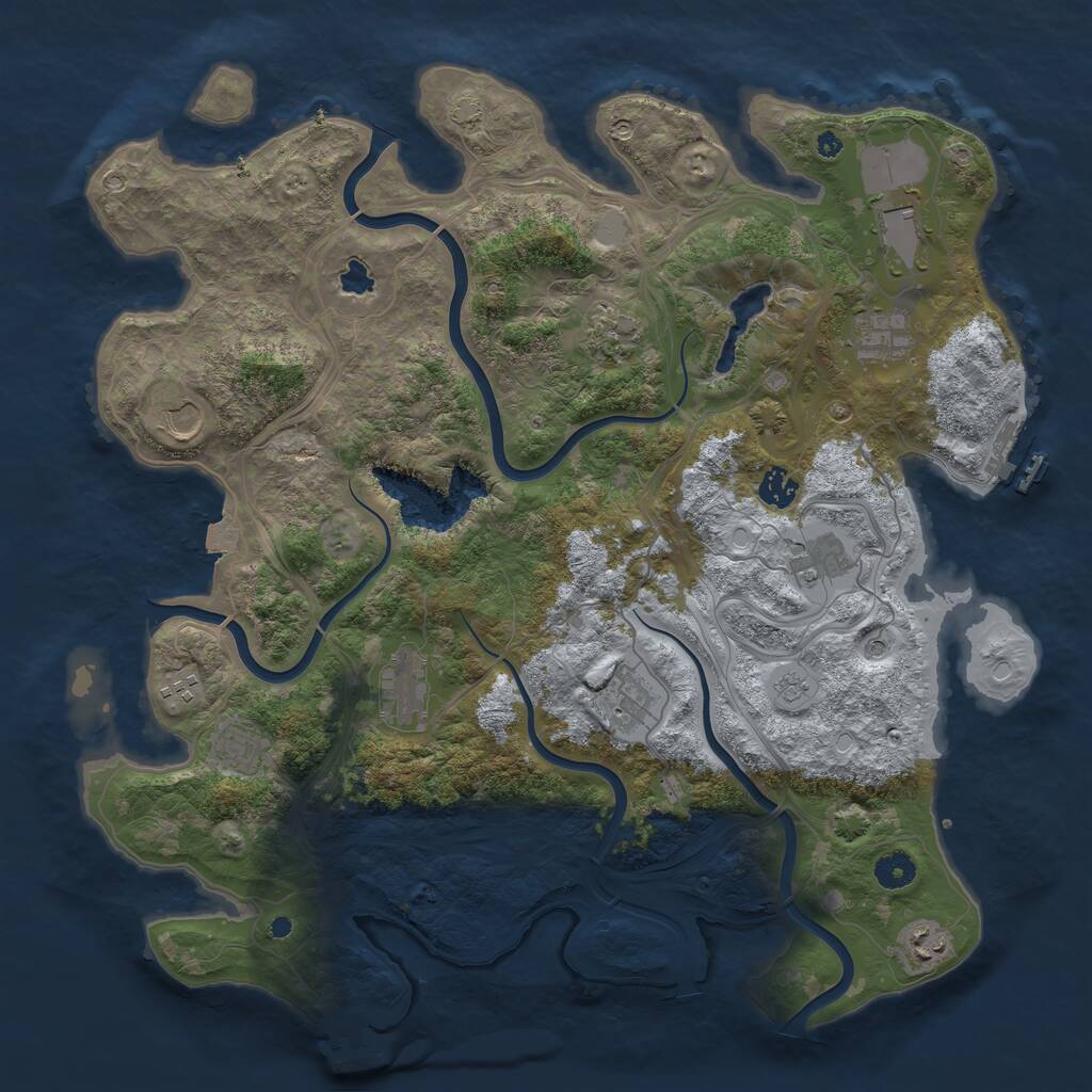 Rust Map: Procedural Map, Size: 4250, Seed: 808795219, 17 Monuments