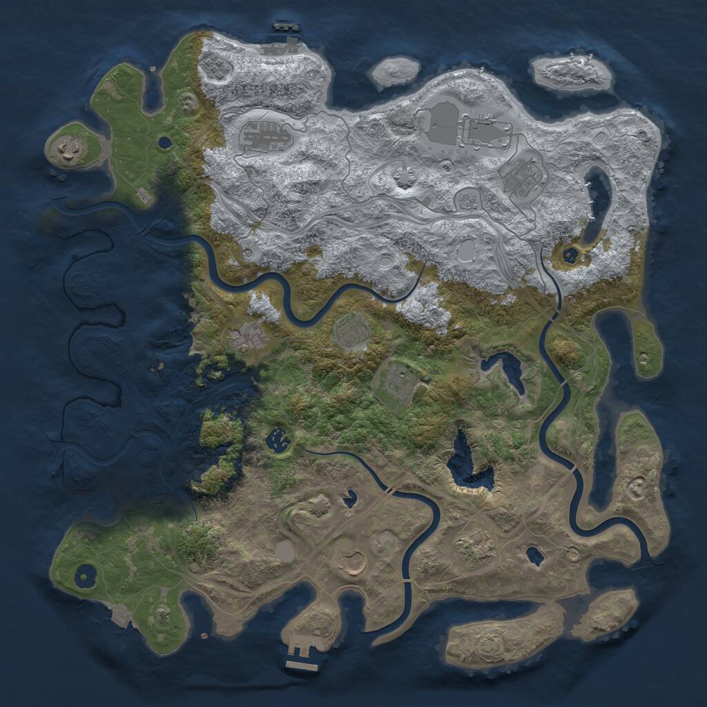 Rust Map: Procedural Map, Size: 4500, Seed: 6545454, 17 Monuments