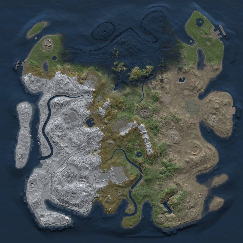 Rust Map: Procedural Map, Size: 4250, Seed: 1069697200, 16 Monuments