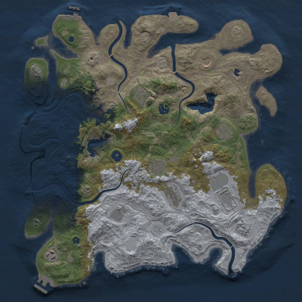 Rust Map: Procedural Map, Size: 4250, Seed: 9748, 17 Monuments