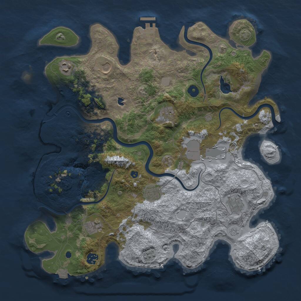 Rust Map: Procedural Map, Size: 4000, Seed: 1285473358, 14 Monuments