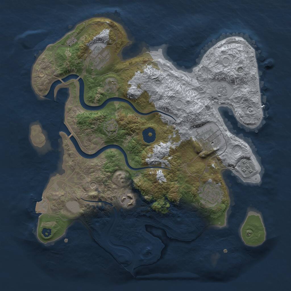 Rust Map: Procedural Map, Size: 3000, Seed: 1904787, 9 Monuments