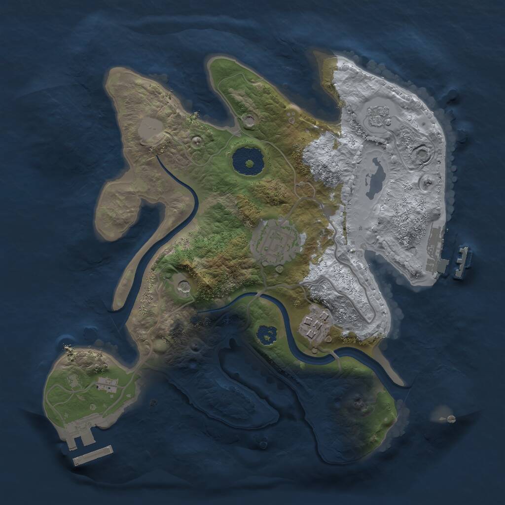 Rust Map: Procedural Map, Size: 2500, Seed: 27622, 7 Monuments