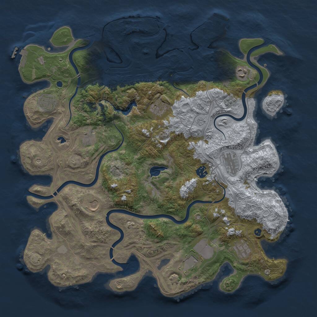 Rust Map: Procedural Map, Size: 4250, Seed: 1403166113, 16 Monuments
