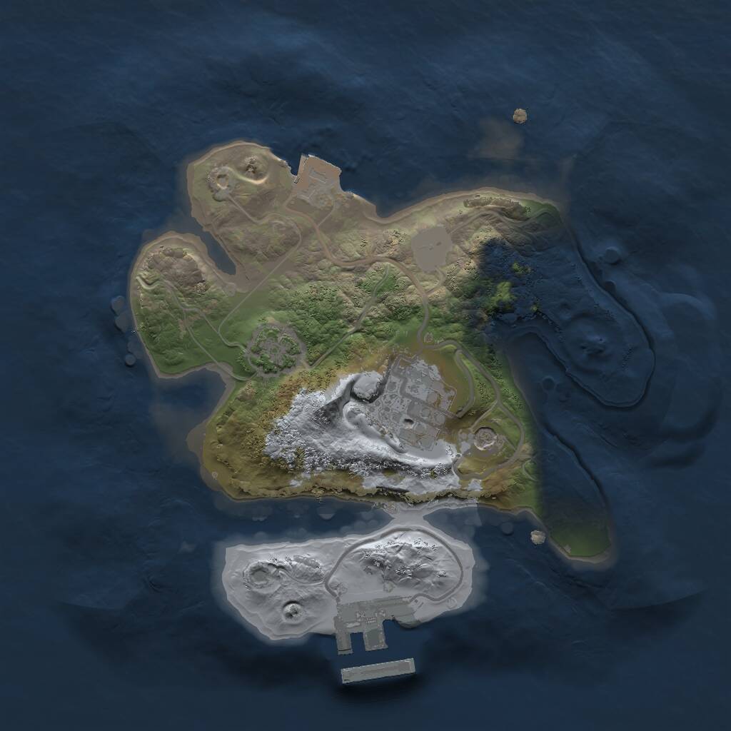 Rust Map: Procedural Map, Size: 2000, Seed: 1934246939, 5 Monuments