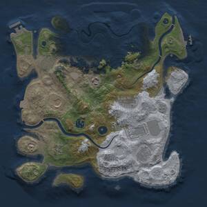 Thumbnail Rust Map: Procedural Map, Size: 3500, Seed: 391782772, 15 Monuments
