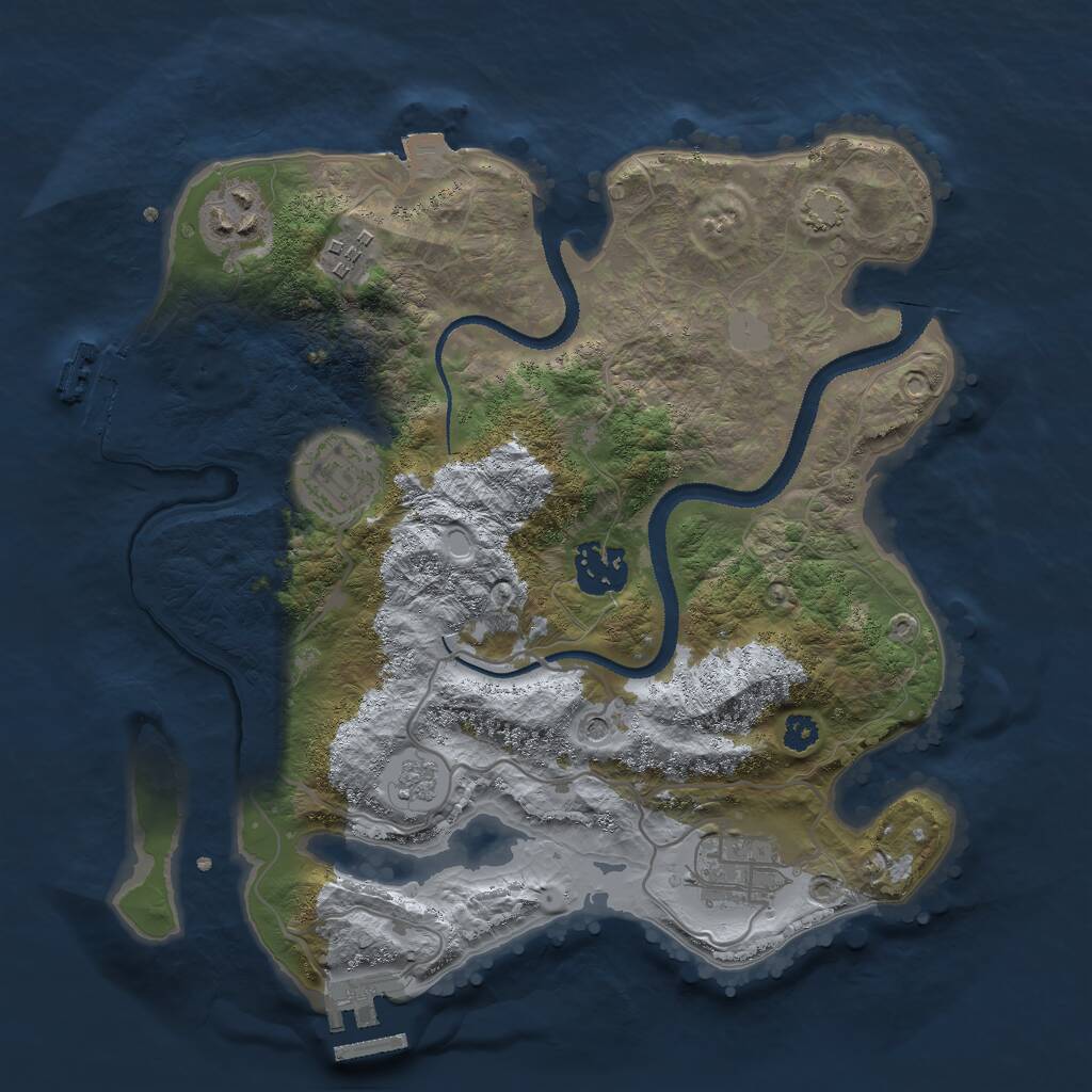 Rust Map: Procedural Map, Size: 3000, Seed: 839853800, 11 Monuments