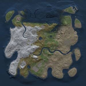Thumbnail Rust Map: Procedural Map, Size: 3700, Seed: 492374133, 15 Monuments