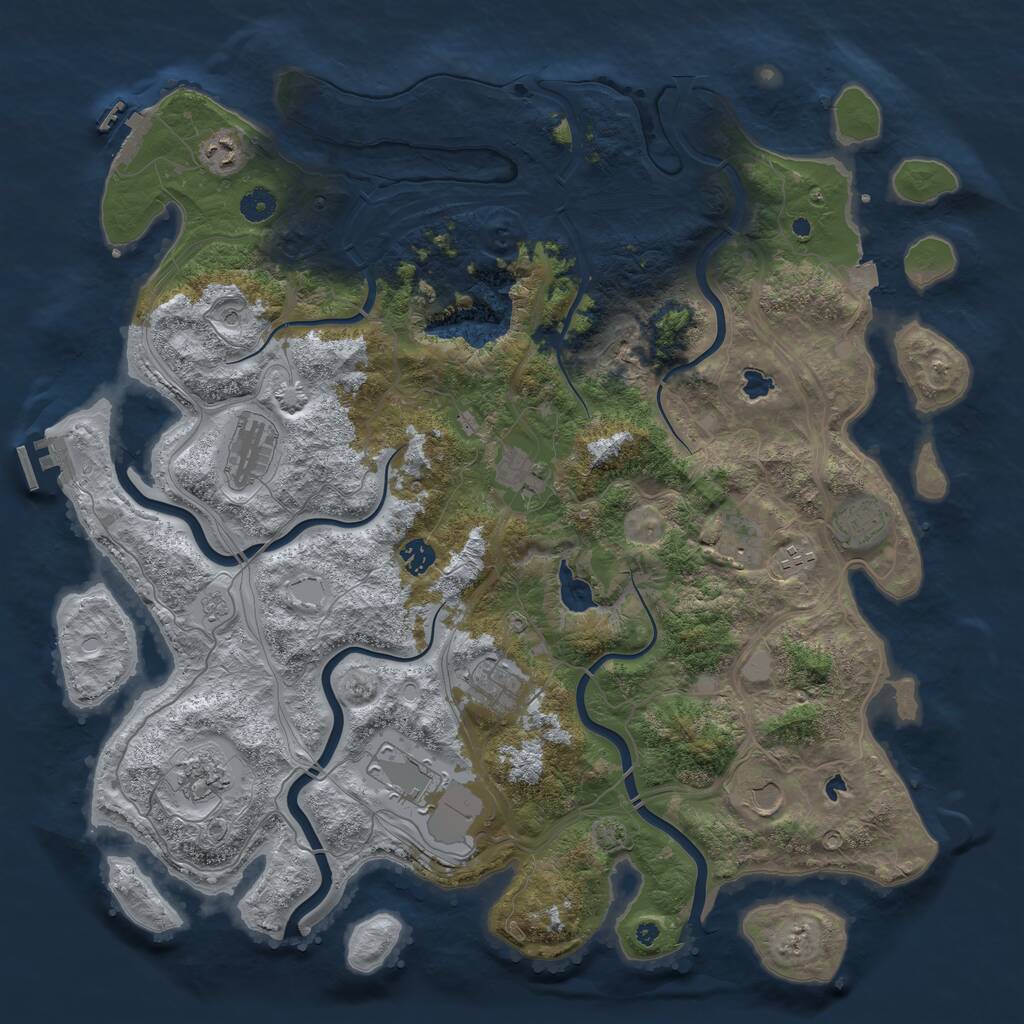 Rust Map: Procedural Map, Size: 4500, Seed: 547863, 17 Monuments